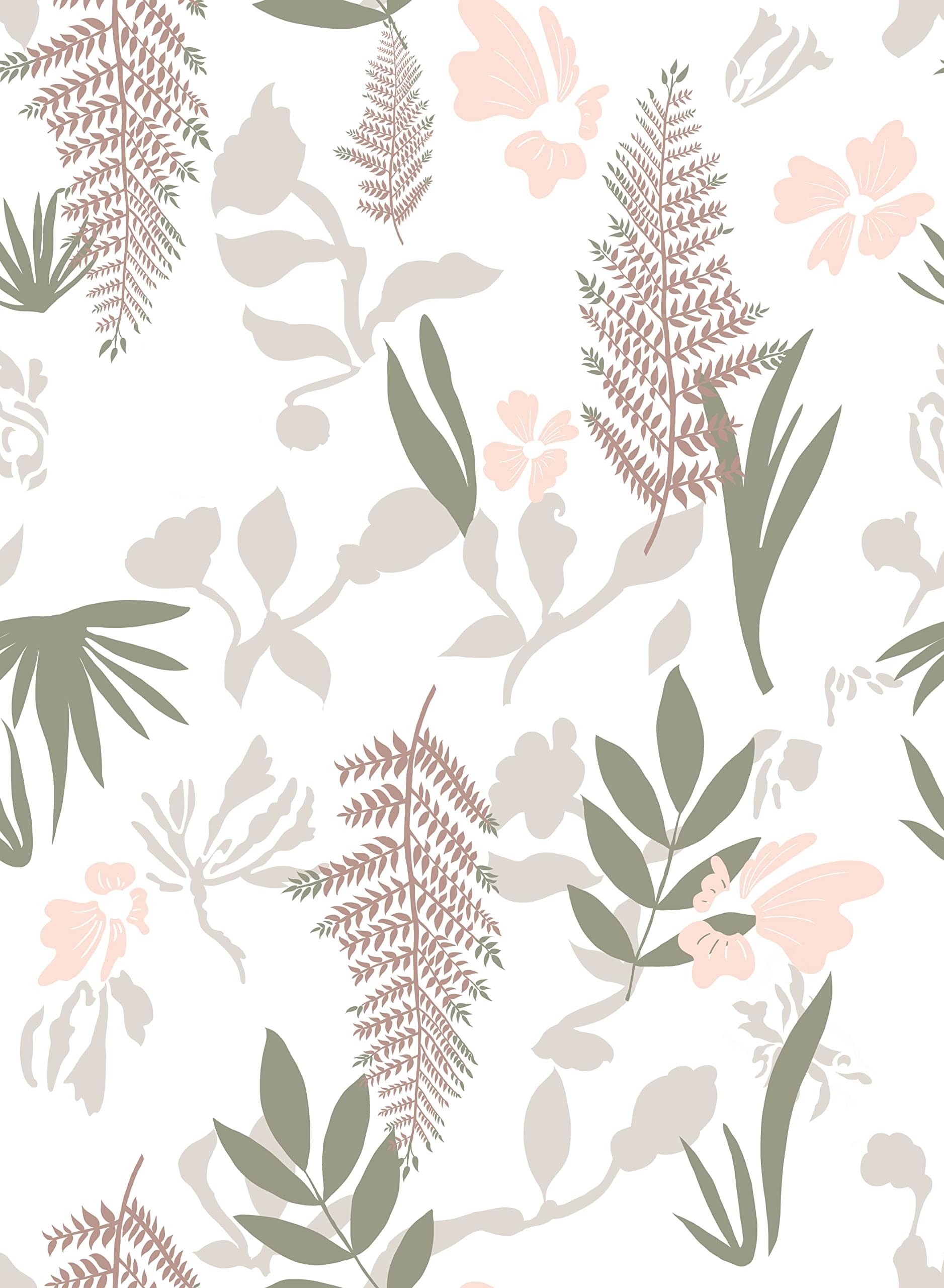 JLHOUSE 8308-3 Vinyl Peel and Stick Wallpaper Green leaf Contact Paper Self Adhesive Removable Waterproof Textured Easy to Apply Bathroom Bedroom Walls Decor