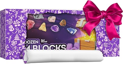 Miniatura 6 de Dig a Dozen Gem Blocks – Rompe 12 bloques de piedras preciosas únicas y descubre 12 piedras preciosas reales – Colección de minerales y rocas para