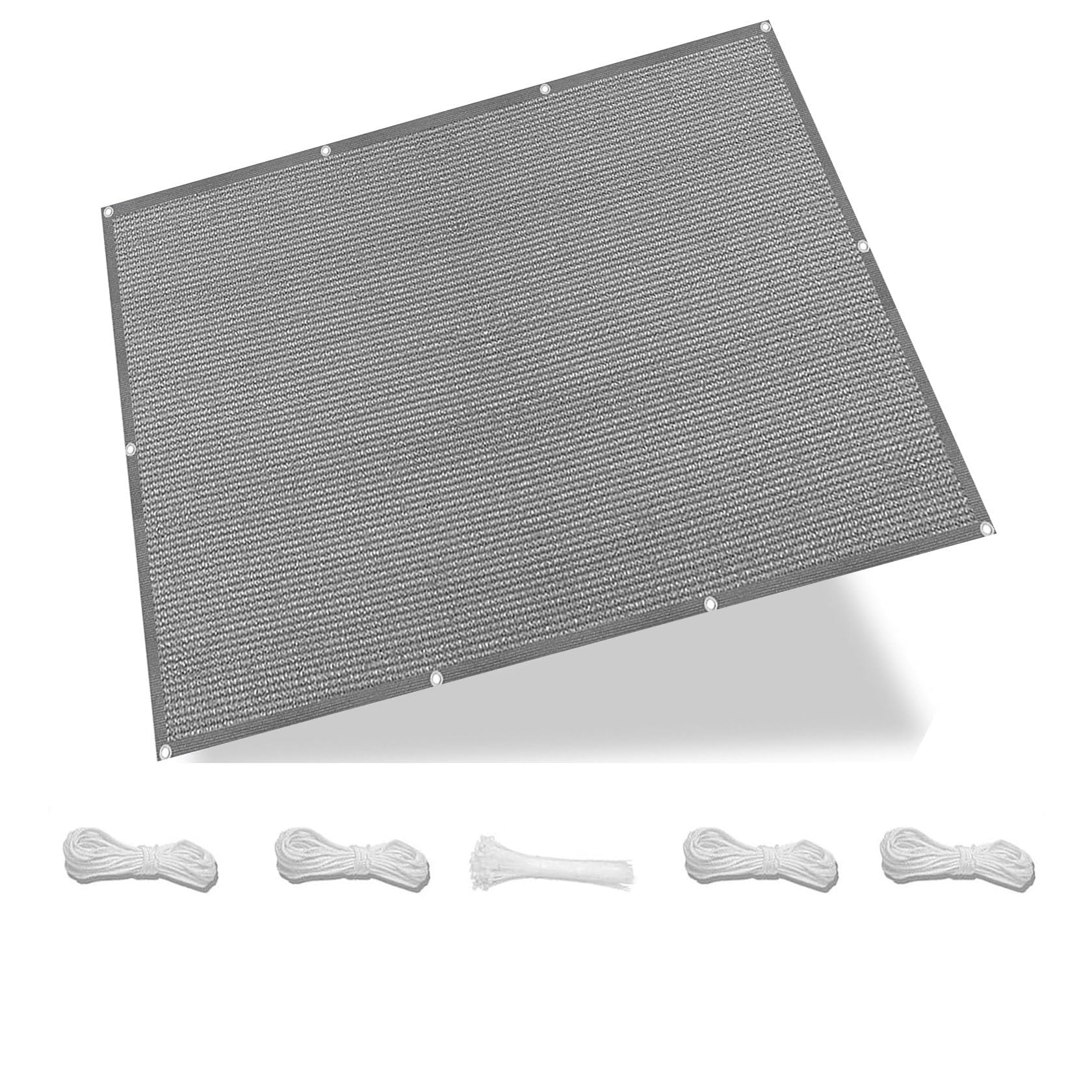 Voile d'ombrage respirant 220 x 240 cm avec protection solaire anti UV gris