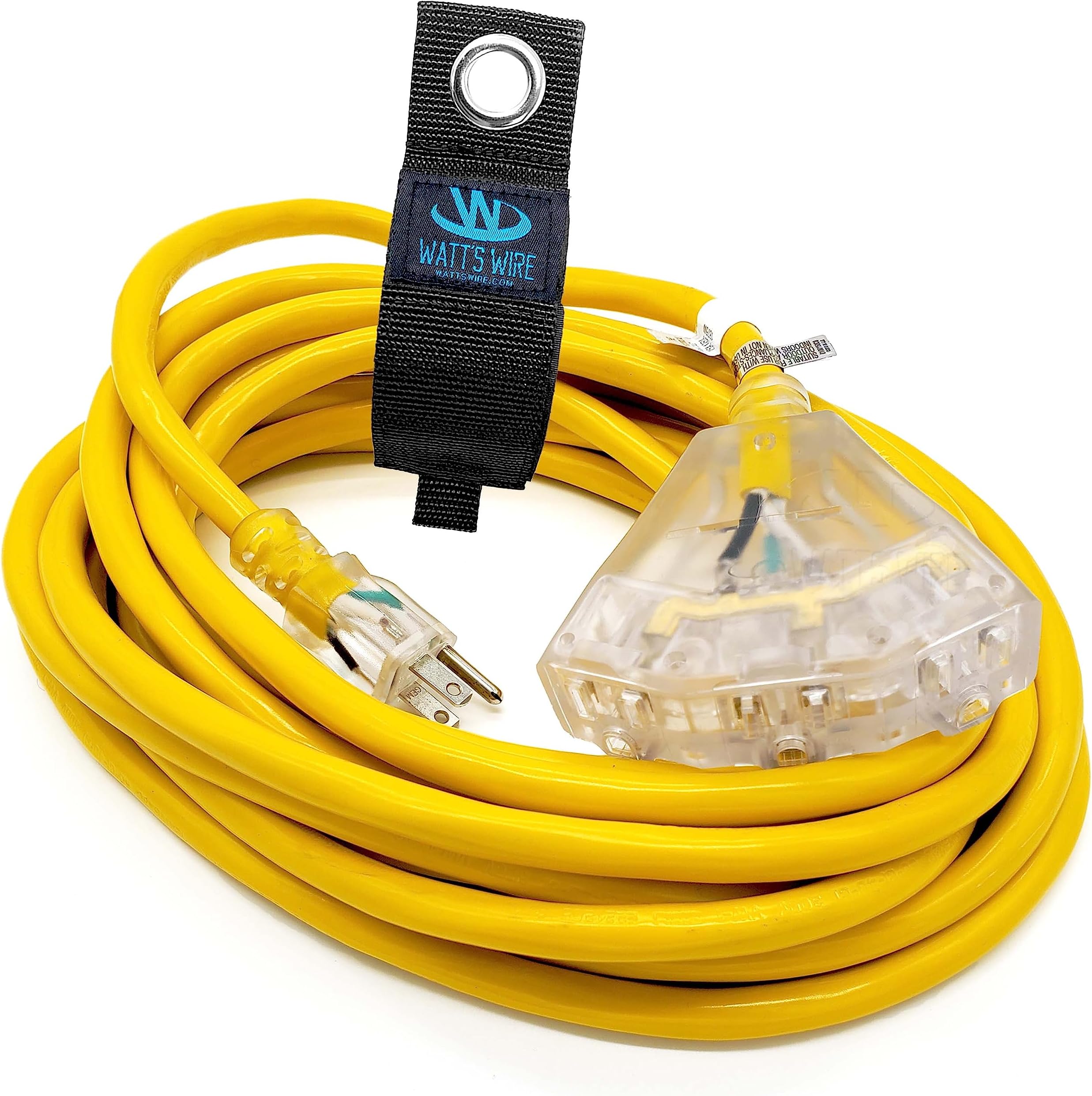 25 ft 12 Gauge Heavy Duty Extension Cord 3 Outlet Lighted SJTW