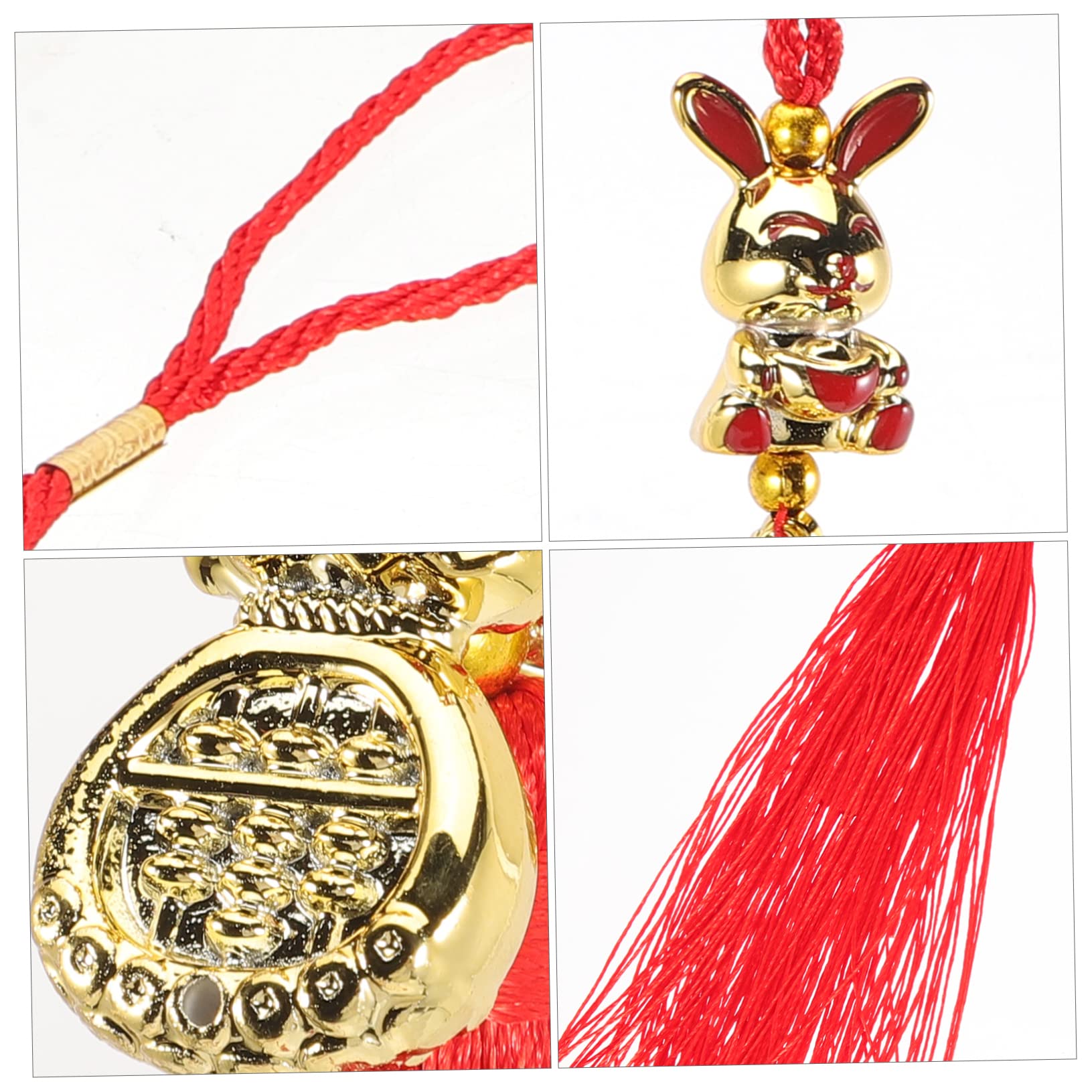 Alipis 20 Stück Neujahrsanhänger Sternzeichen Hase Anhänger Girlande Chinesisches Auto Hängezubehör Kaninchenstatue Bonsai Chinesische Anhänger Chinesische Feng Shui Charms