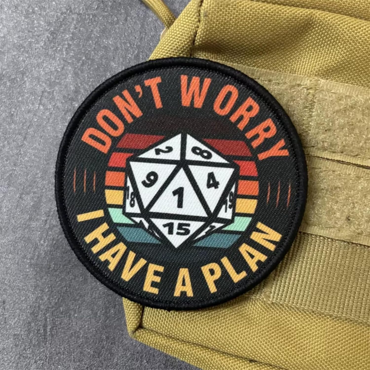 Tactical Patch D20 Dice Plan Hook and Loop Patches for Backpacks image 3