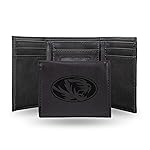 Rico Industries Missouri Tigers Laser Engraved Black Synthetic Leather Trifold Wallet