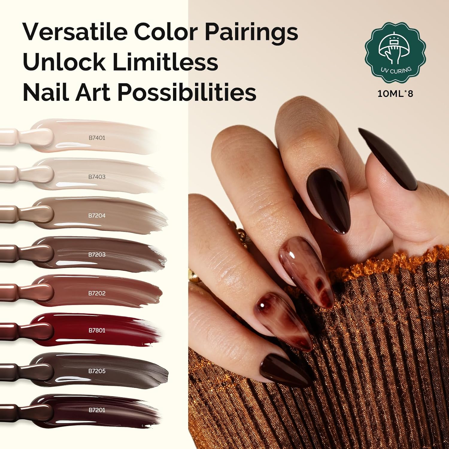 MelodySusie Gel Nail Kit with P-ART06G Cordless UV Lamp Rechargeable LED UV Light with Smart Sensor Classic Popular Colors Plant Based Nails Polish with Top Base Coat Builder Gel Beginner Nail Kit