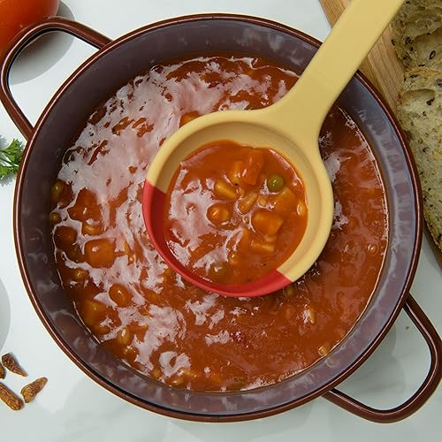 Miniatura 7 de SCOUPS Cuchara de silicona - Colorido cucharón de espátula de silicona con una parte superior suave para moldear a tus ollas y sartenes.