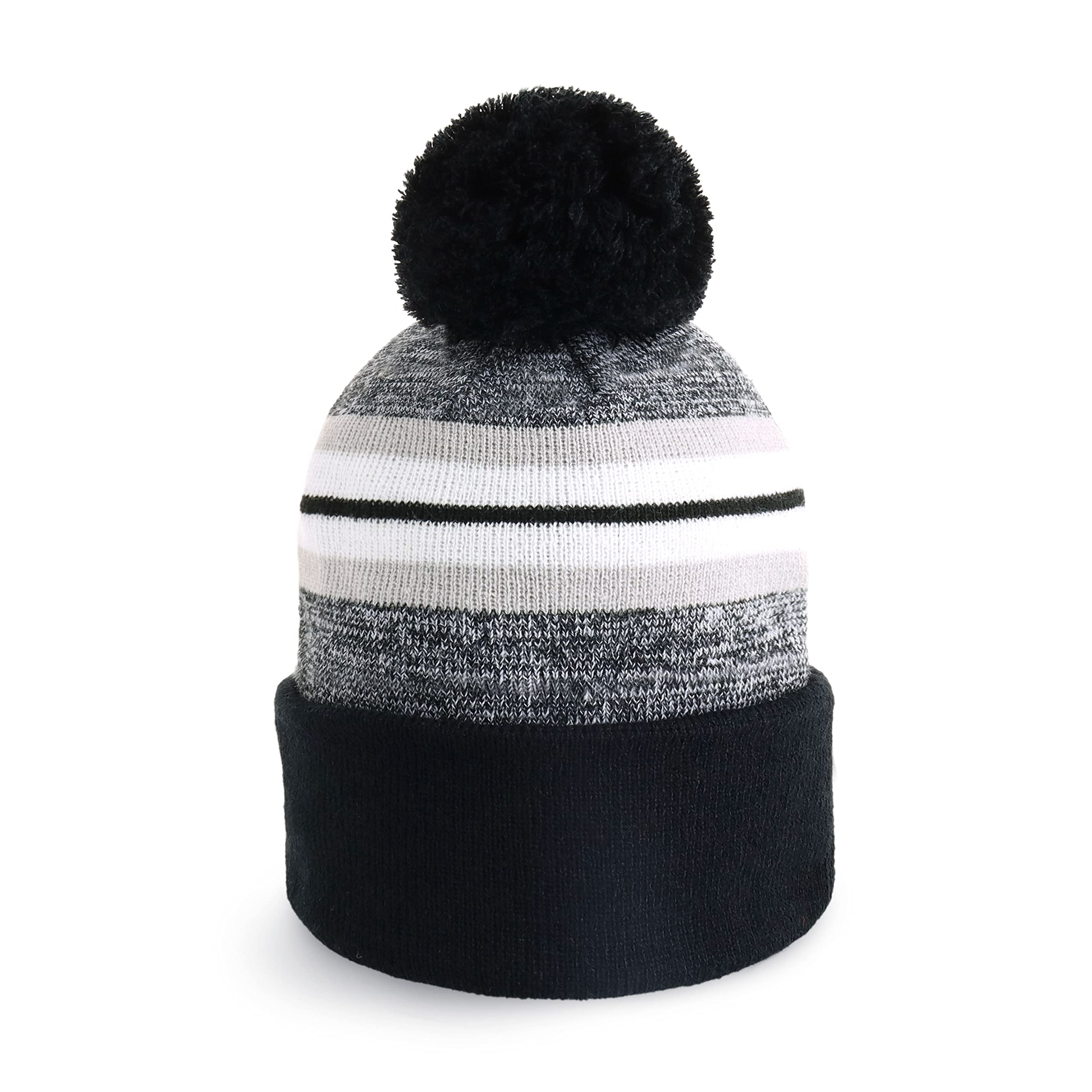 Plain Color Stripe Beanies for Men and Women Soft Acrylic Knit Cuffed Beanie Cap Winter Hat Outdoor