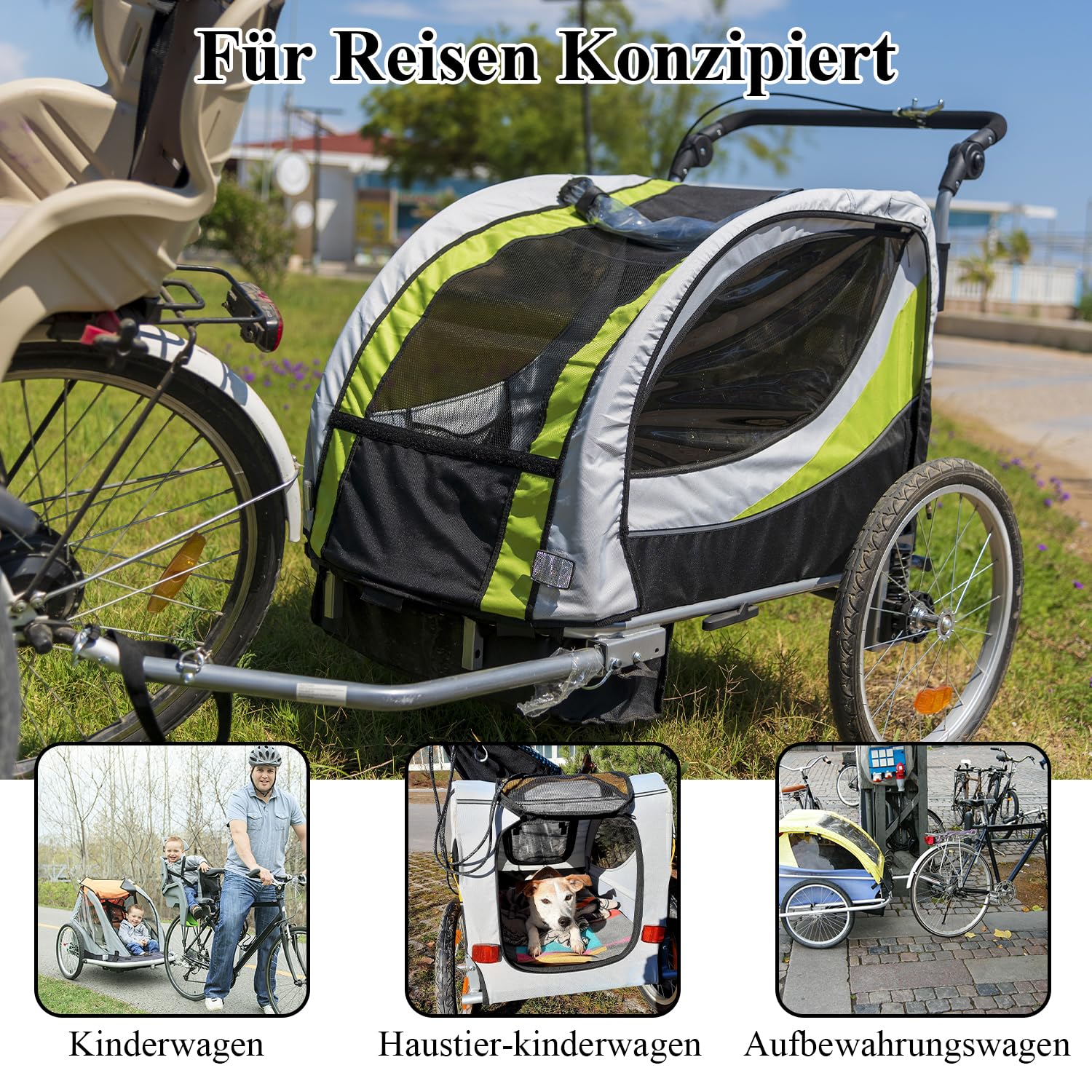 Remolque de bicicleta, remolque de bicicleta, enganche de remolque de bicicleta, acoplamientos de bicicleta con pasador de seguridad para remolques infantiles, perros, mascotas, niños