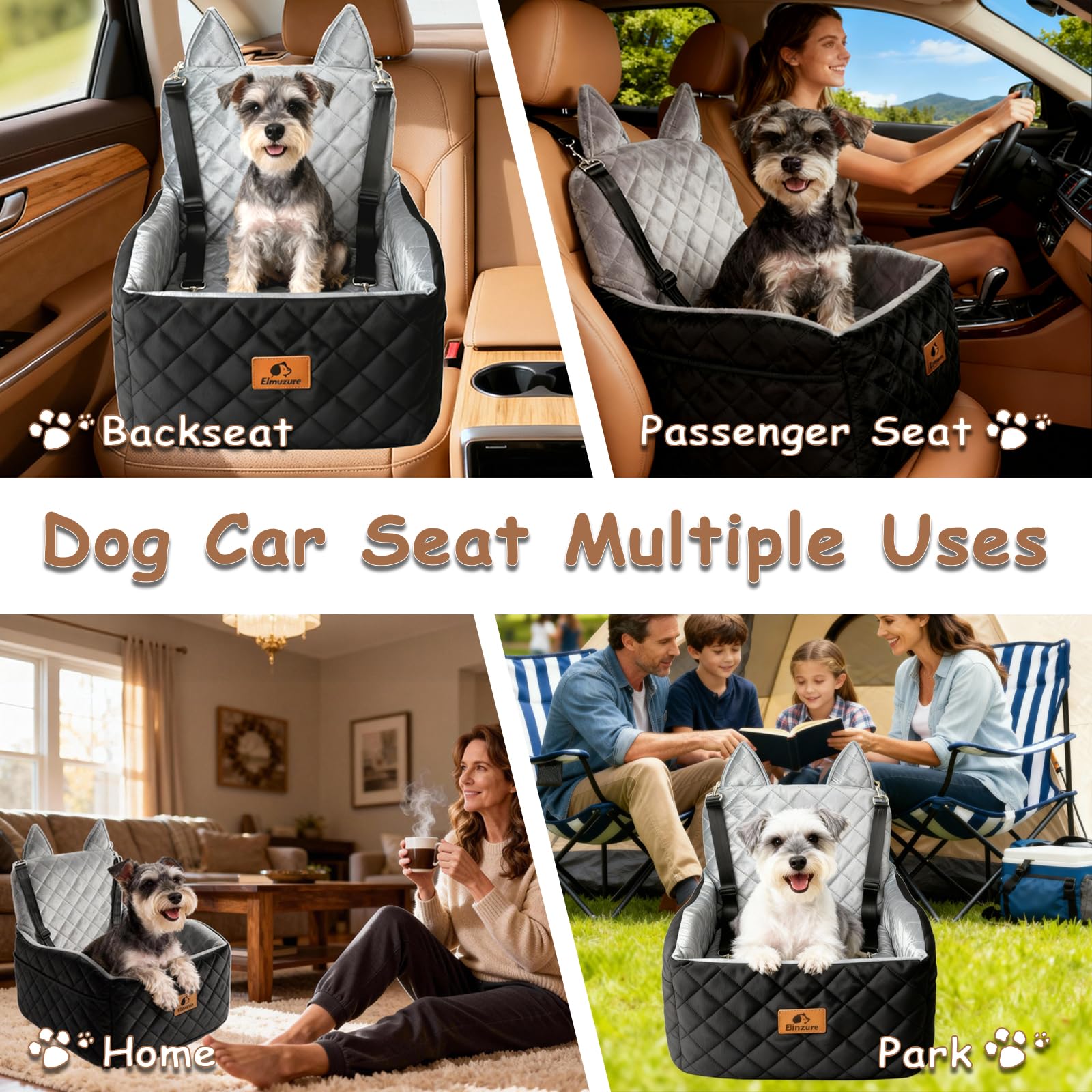 6" Elevated Dog Booster Seat for Small & Medium Dogs up to 35 lbs – Memory Foam Car Bed with Washable Cover for Calmer Rides, Better Window View & Easy Cleaning - image 7