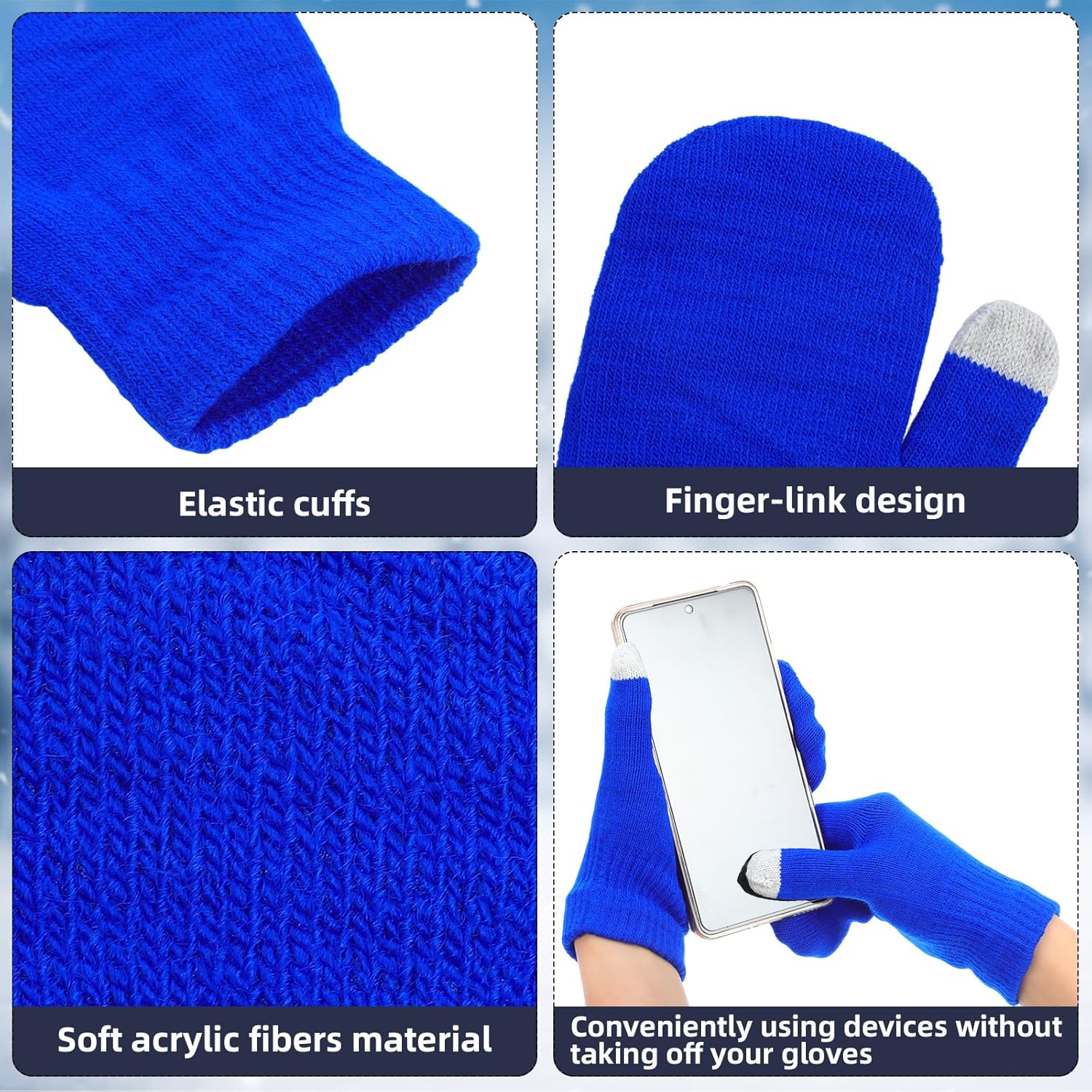 48 Pcs Bulk Winter Knit Beanies Gloves Men Women Warm Beanie Touchscreen Gloves Set Cozy Winter Accessories - Image 4