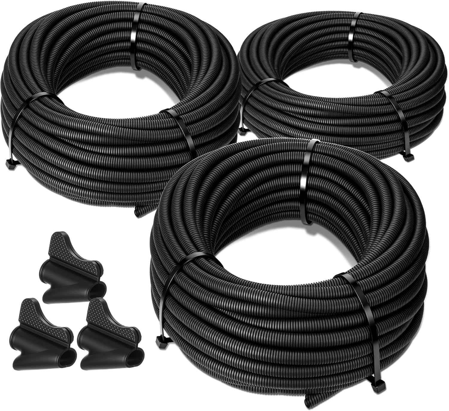 Sasylvia 1" x 60ft Split Wire Loom Tubing with Installation Tool Wire Loom Assortment Split Cable Sleeves Bulk Flexible Electrical Conduit Protective Kit