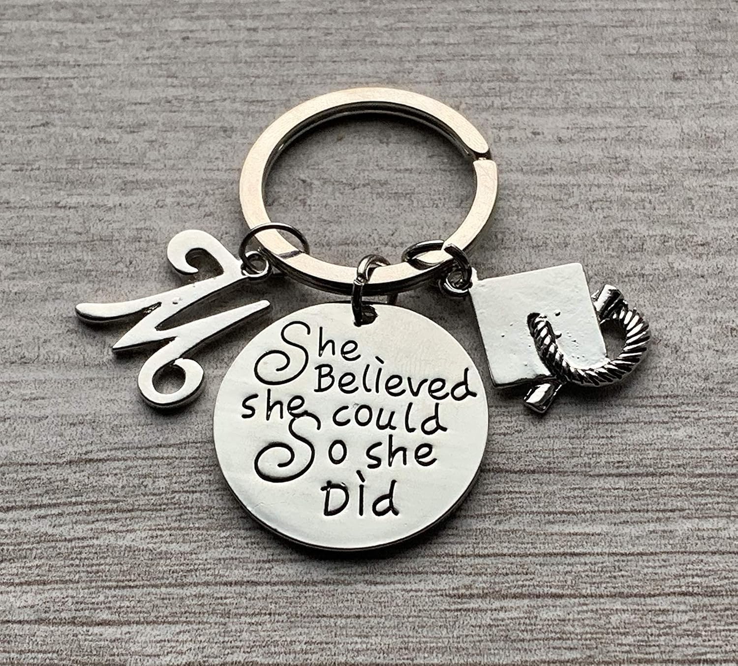 Infinity Collection Personalized Graduation Keychain with Initial Charm, Custom Graduation Gift for Graduates, 2026 Edition