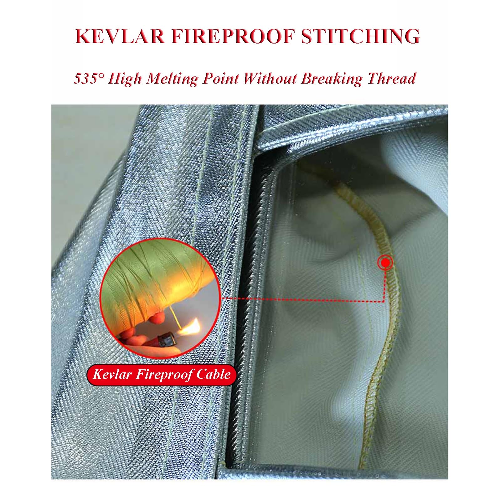 Traje Aislante Del Calor para Bomberos Ropa De Papel De Aluminio Compuesto Resistente Al Fuego De 1000 Grados Uniforme De Protección Laboral Grueso(L)