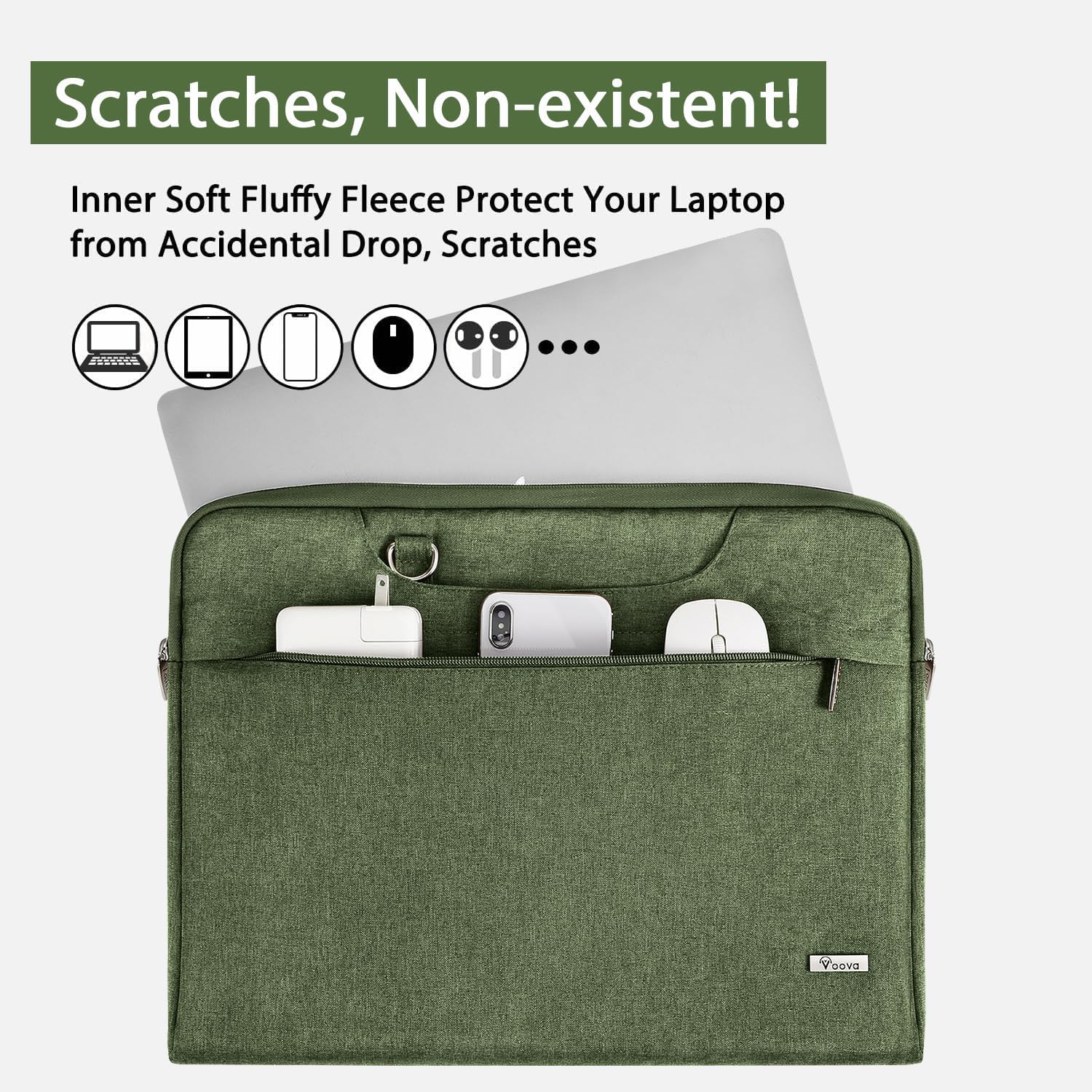 Voova Laptop Case 13 14 15 16 17 Inch with Shoulder Strap, Waterproof Laptop Bag Sleeve Slim Briefcase