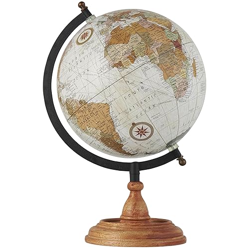 Deco 79 Mango Wood Globe with Wood Base, 9" x