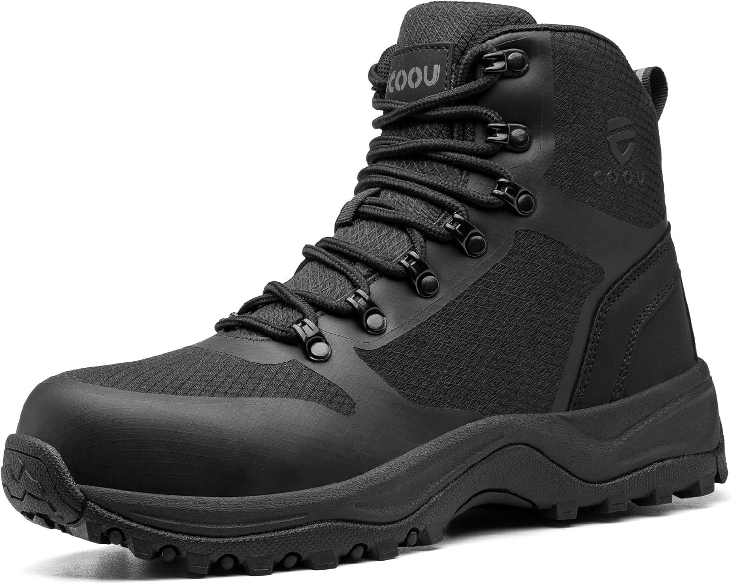 KOIFISH Steel Toe Boots for Men Women Slip Resistant Safety Shoes Comfortable Industrial Construction Warehouse Steel Toe Work Boots Black