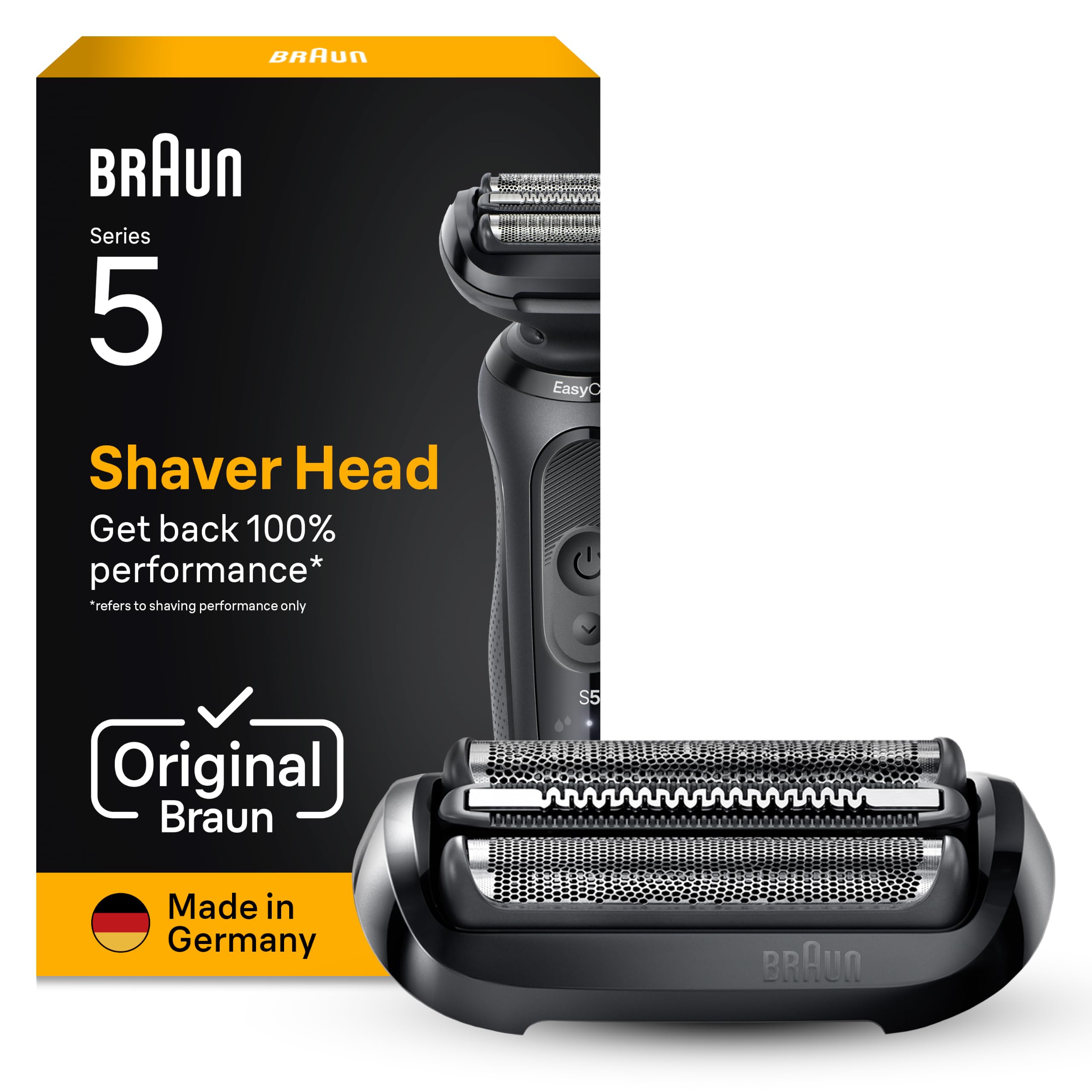 Braun Series 5 Cabezal De Recambio ORIGINAL Para Afeitadora Eléctrica Hombre, Compatible con las Generaciones 50, 51, 52 De Las Máquinas de Afeitar Series 5, Fabricado en Alemania, 54B