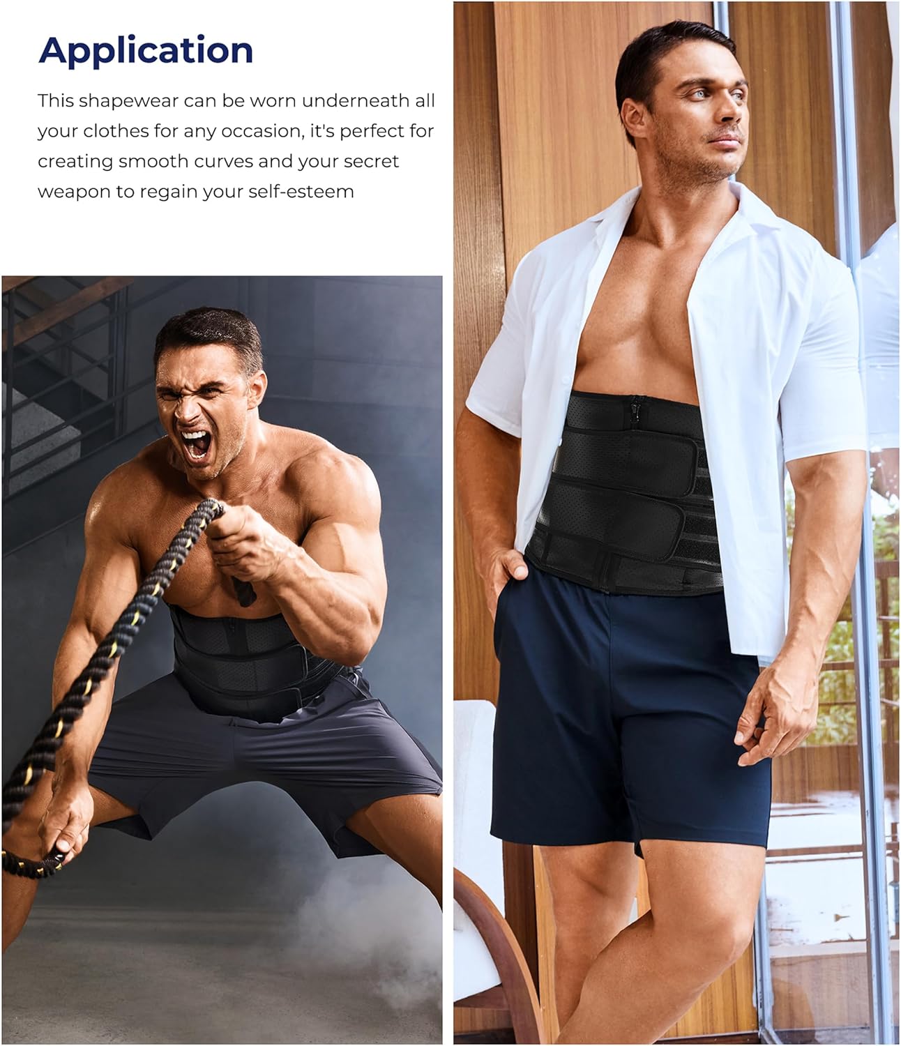 TAILONG Waist Trainer for Men - Sweat Band Trimmer Belt Fajas Para Hombres Stomach Wrap Workout Body Shaper - Image 6