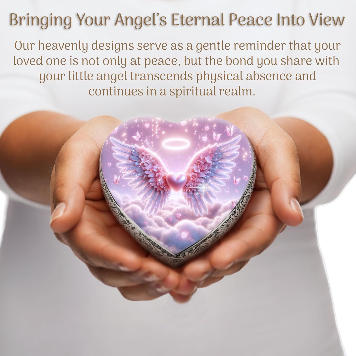 Pink Angel Baby Urns for Ashes Personalized Baby Urn and Decorative Infant Urns for Baby Girl and Infant Urns for Baby Boy Keepsake or Small Baby Urns for Ashes Boy or Girl Infants