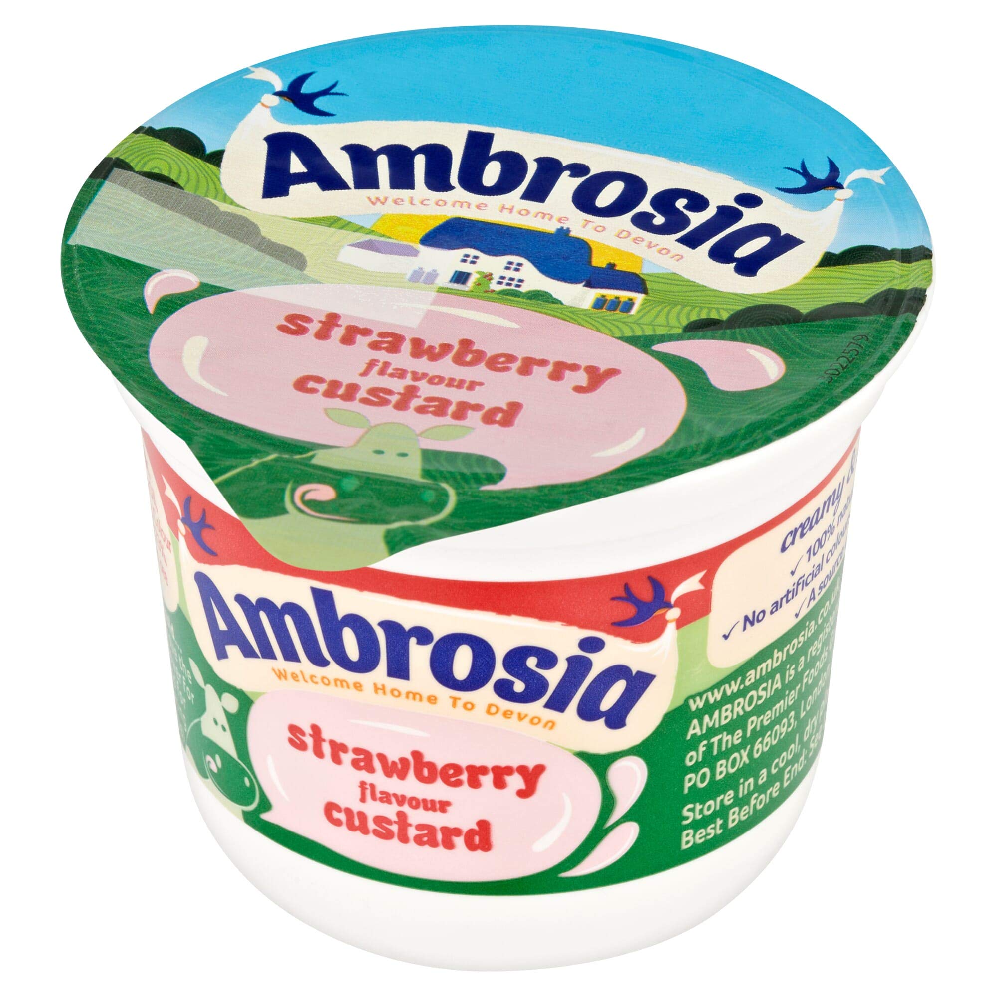 Ambrosia Strawberry Flavour Custard Pots - Pack Size = 12x120g