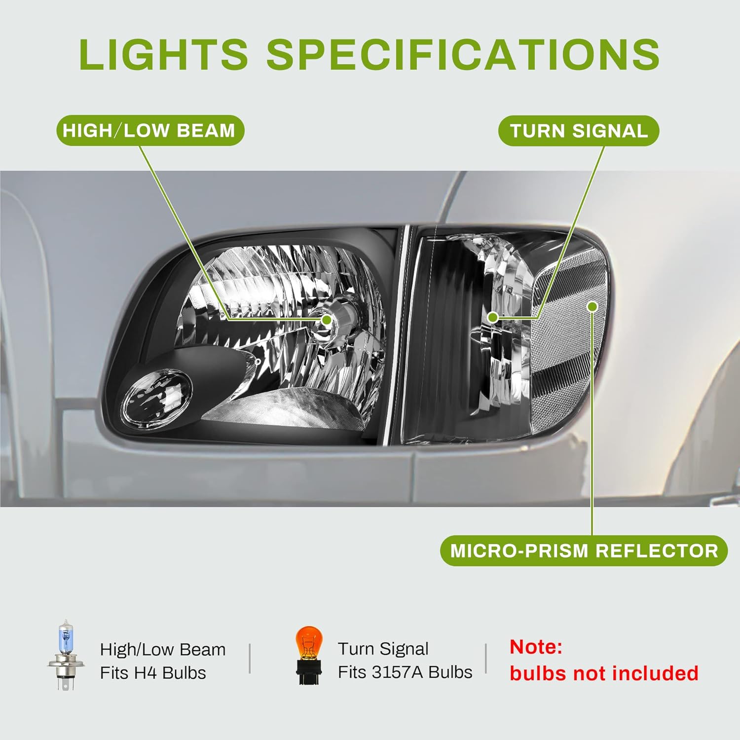 AUTOSAVER88 Headlight Assembly Compatible with 2005-2006 Tundra Limited/ SR5 (Double Cab only) 2005 2006 2007 Sequoia Black Housing Clear Lens Clear Reflector (Not suitable for Regular/Assess Cab)