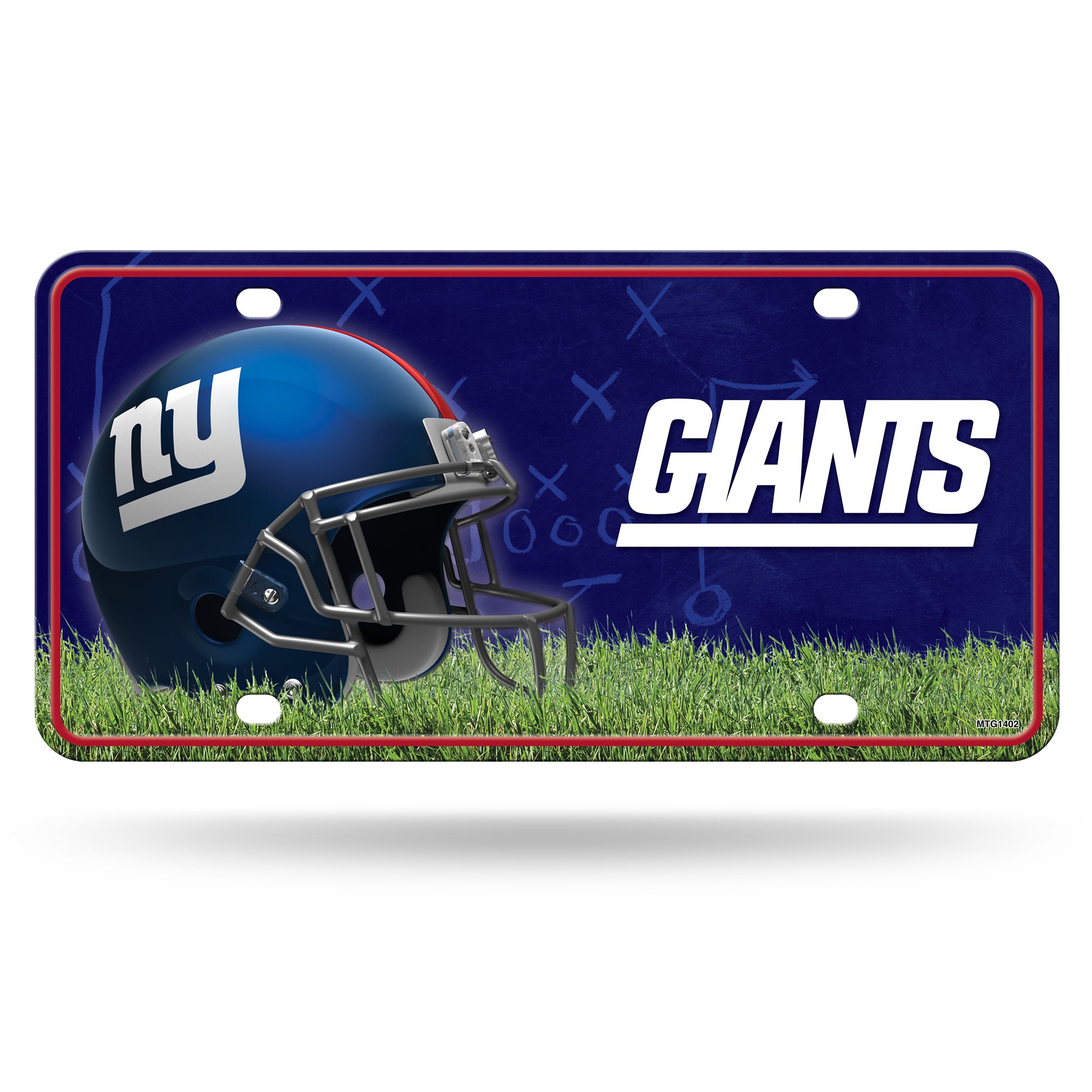 NFL Rico Industries Metal License Plate Tag, New York Giants, 6 x 11.5-inches