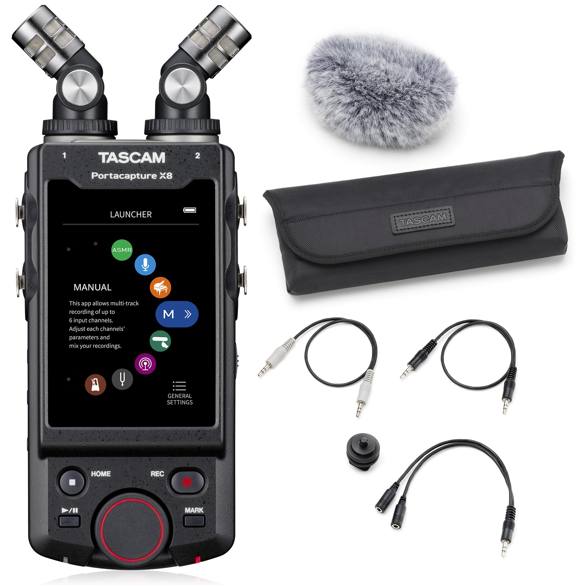 Amazon.com: TASCAM Portacapture X8 with Windscreen, Stereo Cables
