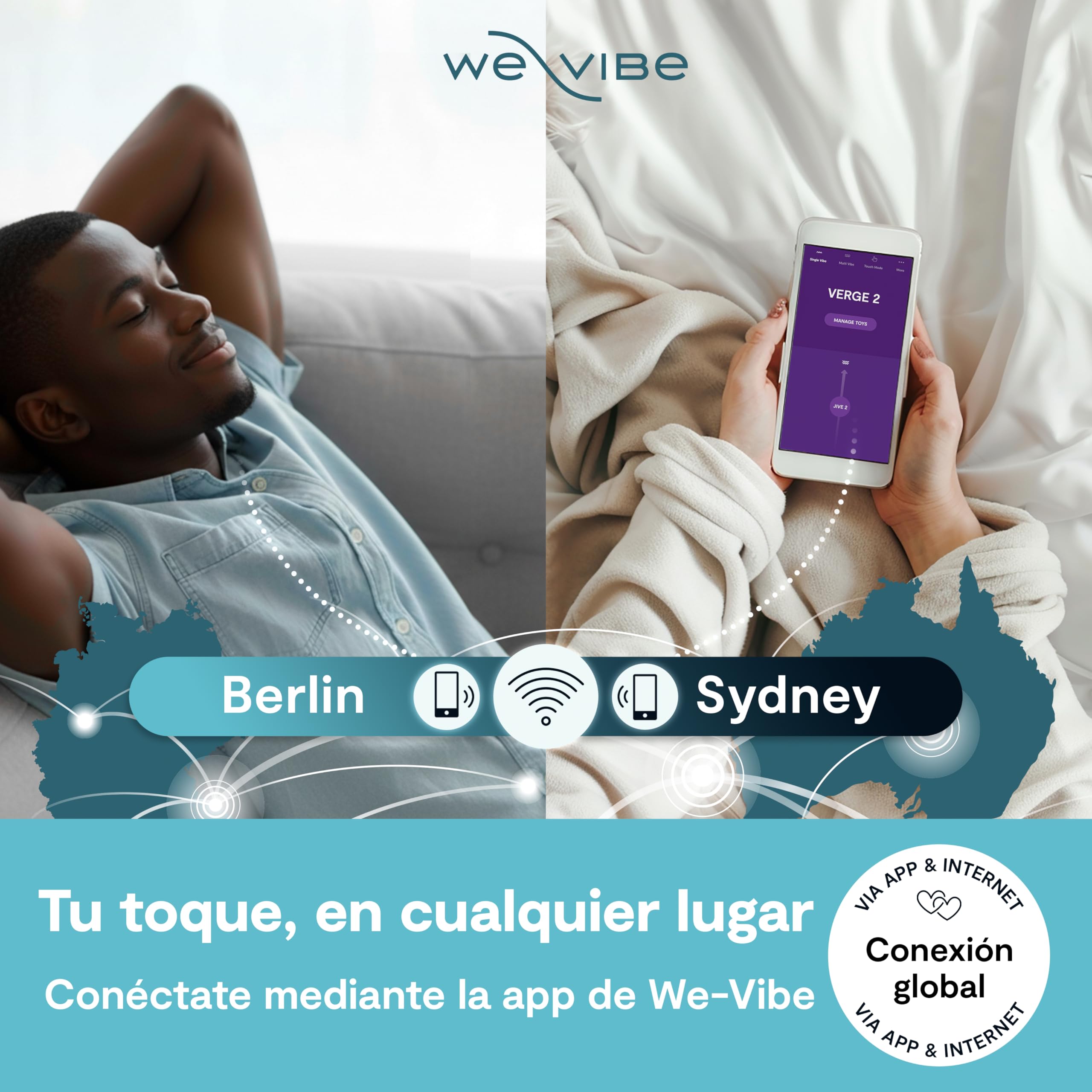 We-Vibe Verge 2 Anillo Vibrador Pene Impermeable Clítoris App para Hombres | Impermeable, silicona suave, control por app, silencioso, motor potente, diseño discreto, uso cómodo