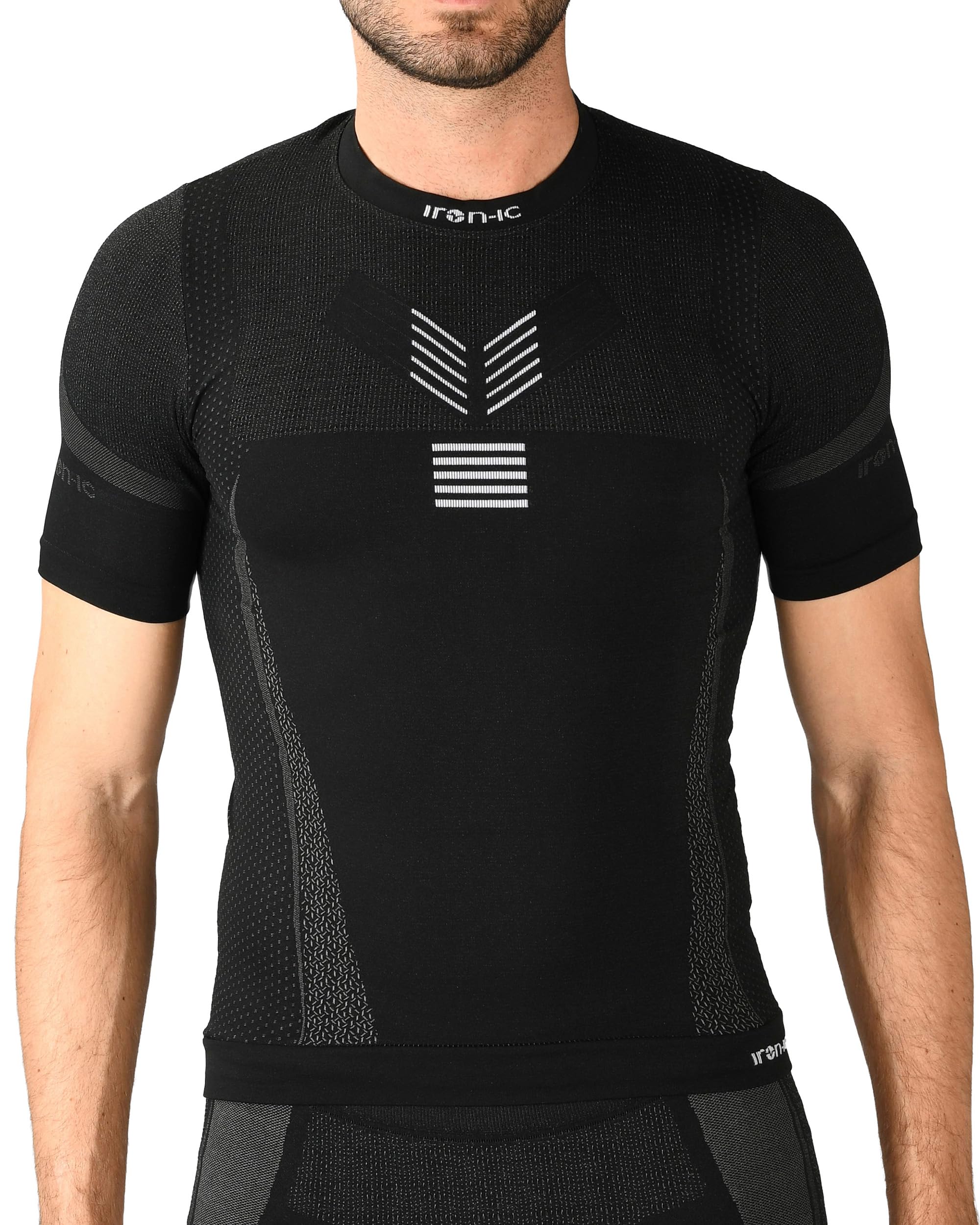 Iron-ic, Camiseta de hombre técnica Baselayer Performance – Camiseta de manga corta para esquí, snowboard, senderismo, running, crossfit