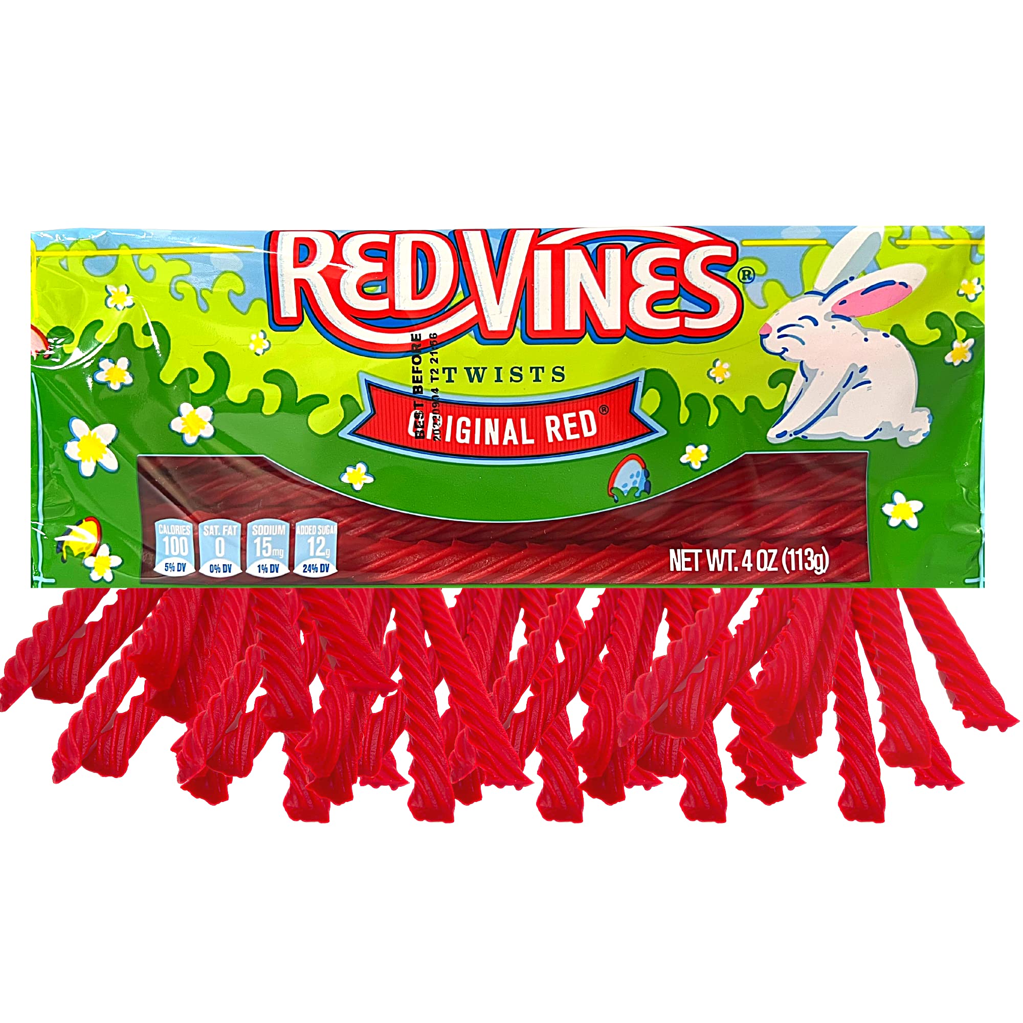Red Vines Original Licorice Twists, Classic American Soft Chewy Raspberry Rope Candy Pack, 4 Ounces
