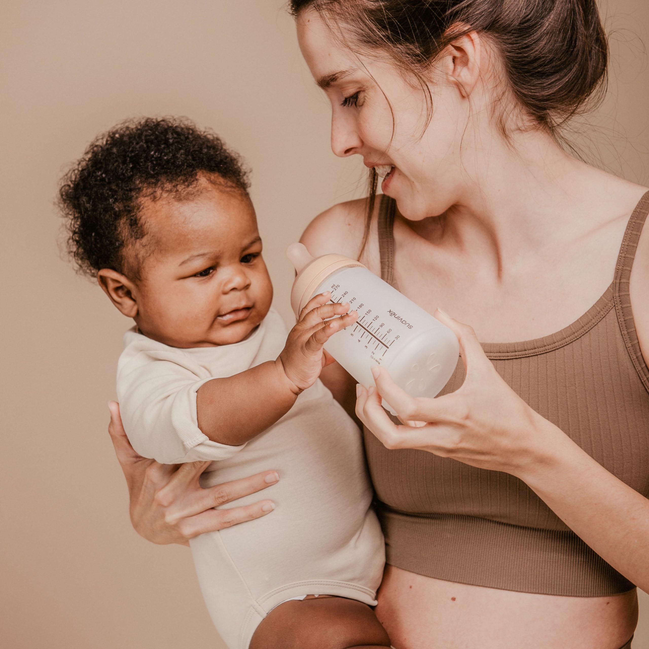 Suavinex, Confezione da 2 Tettarelle per Biberon Anti-Coliche Zero Zero, flusso Adattabile (A) Si adatta alla Forza di Suzione del Bambino, Tettarella Allattamento Misto, +0 Mesi