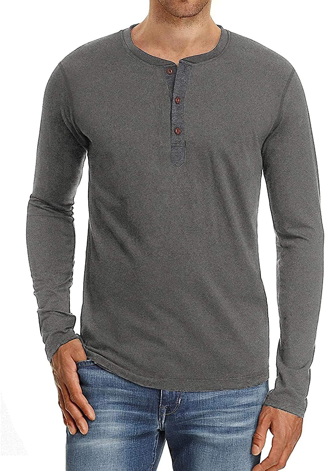 SailwindMens Henley Long Sleeve T-Shirt Cotton Casual Shirt