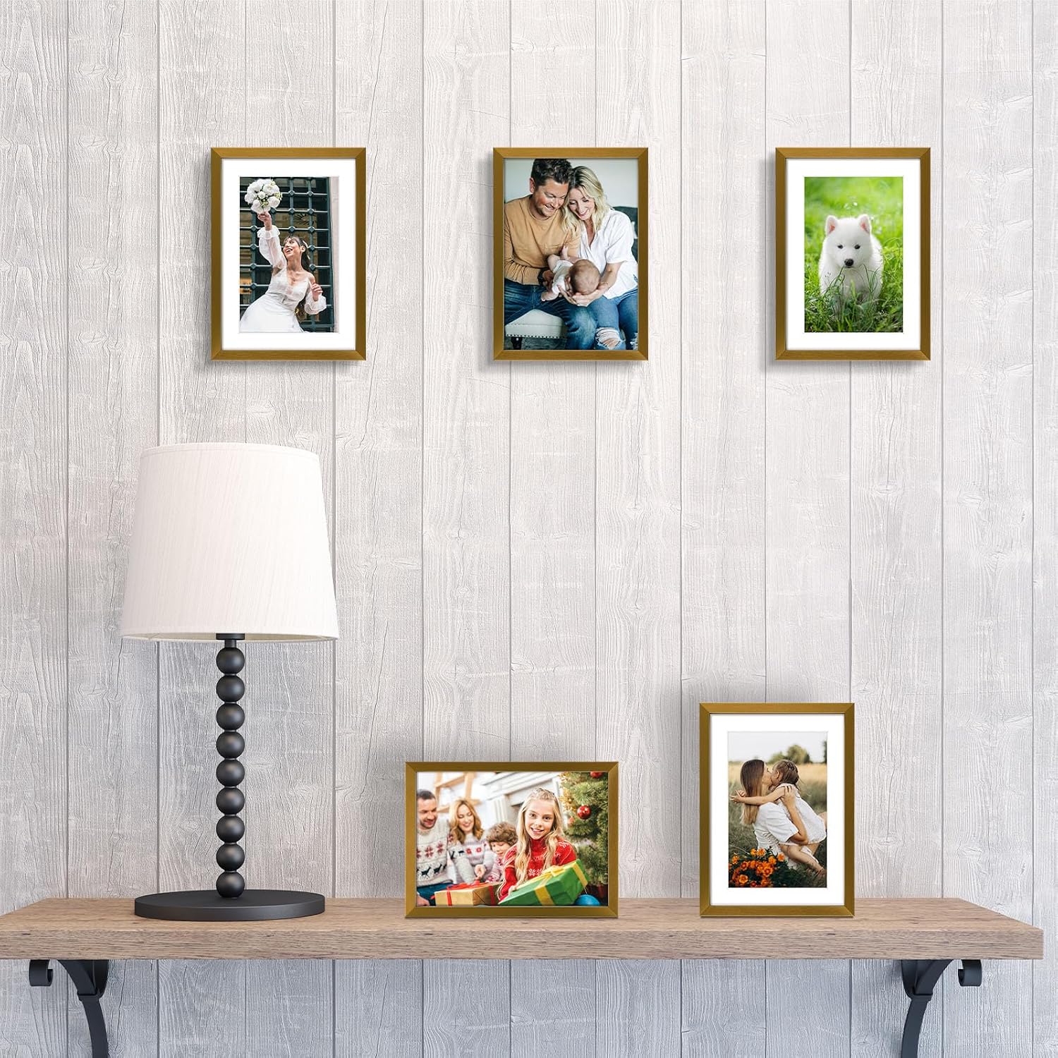 Golden State Art, Bronze 5x7 Aluminum Picture Frame - Display Photos 4x6 with Mat or 5x7 inch Without Mat - Shatter-Resistant Glass Metal Photo Frame for Wall or Tabletop Display (2 Pack)
