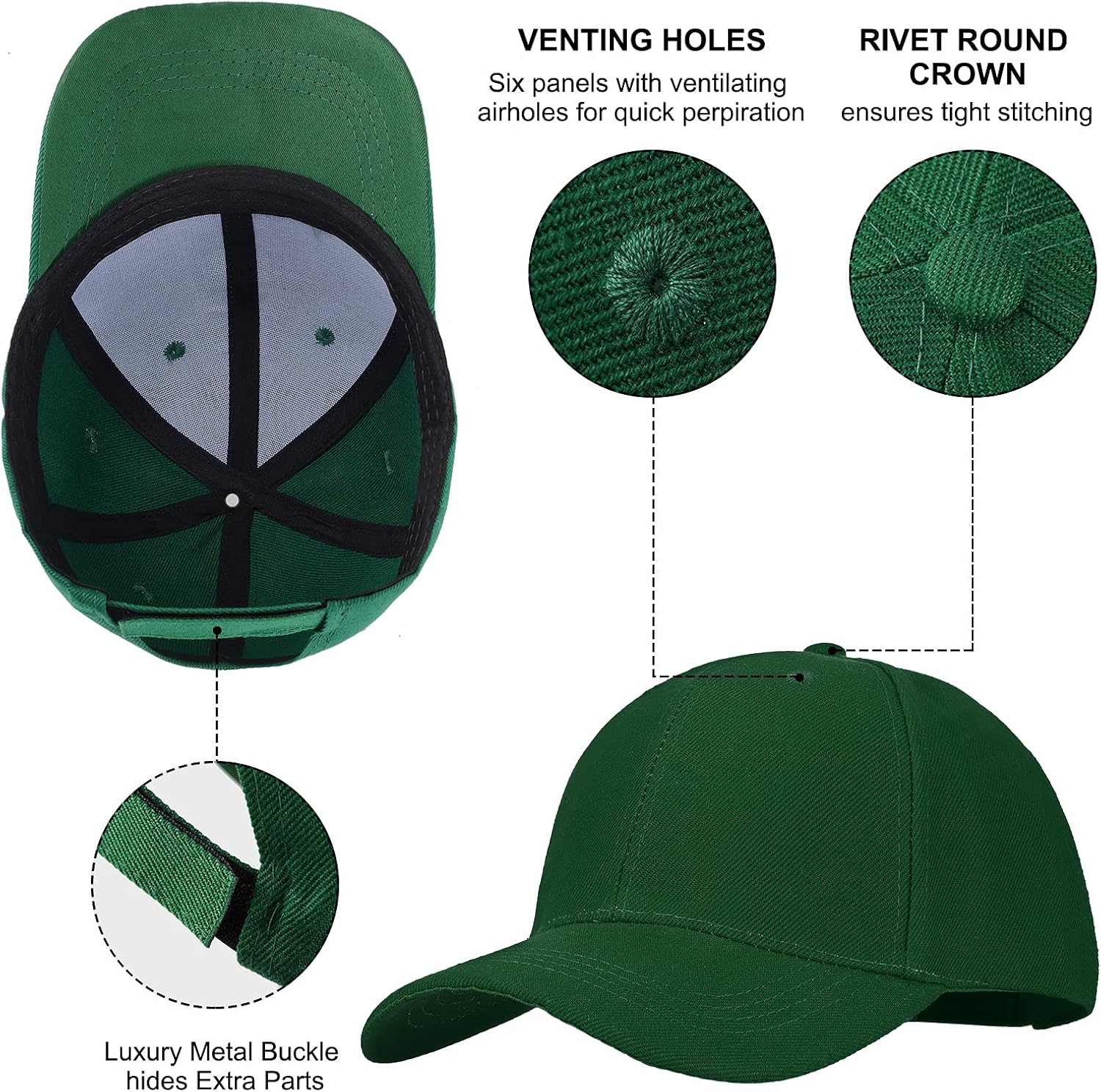 Geyoga 8 Pieces Baseball Cap Adjustable Size Plain Sports Hat for Men Women Running Workouts and Outdoor Activities, 8 Colors