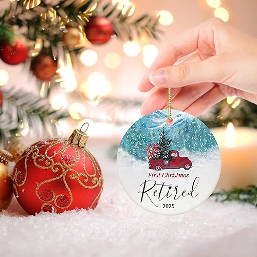 Miniatura 3 de Adorno de Navidad de jubilación 2025, adorno de primera Navidad para jubilados 2025, regalos de jubilación para mujeres, regalos de cerámica de 2.9