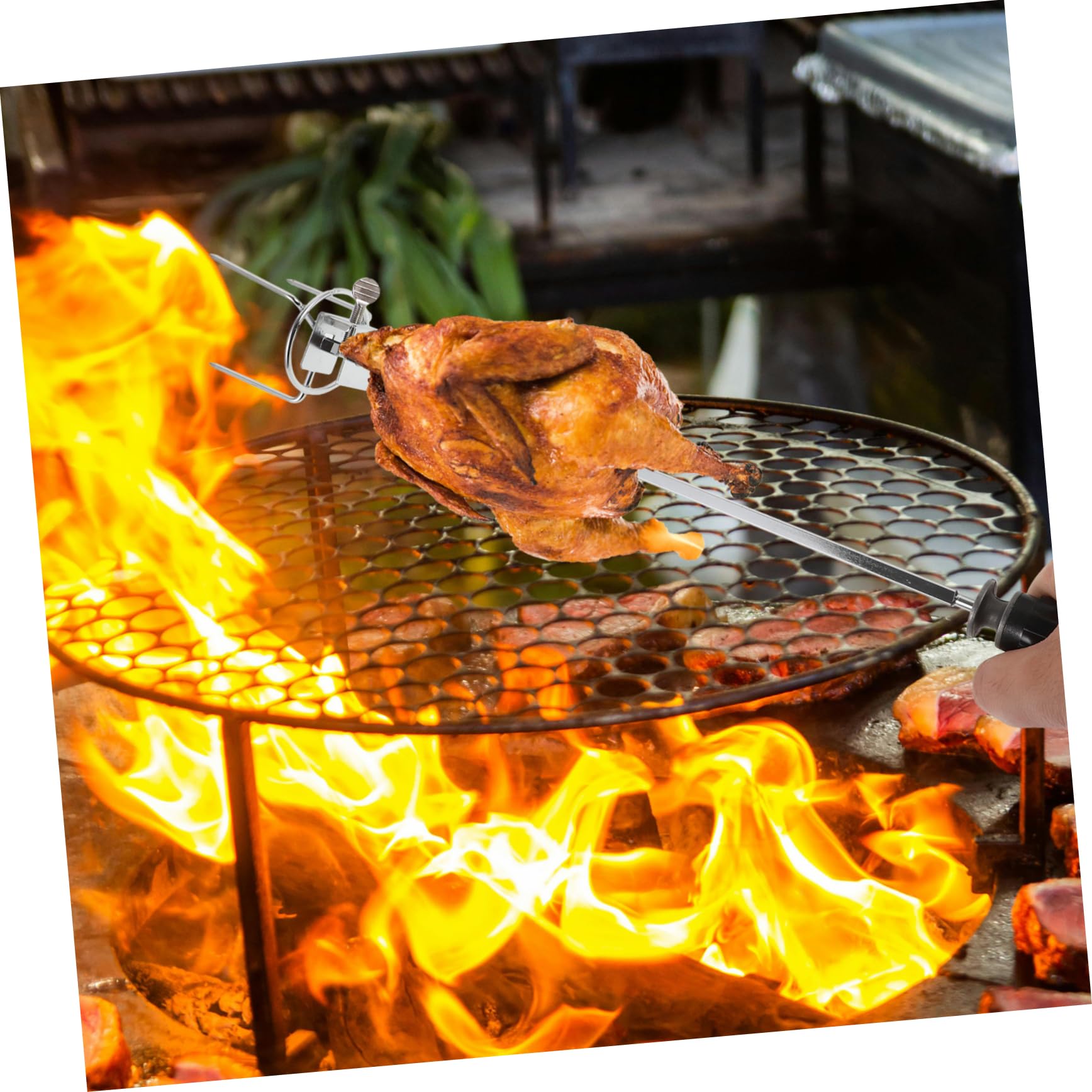 Abaodam 2 Set forchetta da barbecue bastoncini da barbecue griglia per barbecue torrefazione grigliare Forks accessori per arrostire forno forchetta da carne Acciaio inossidabile Silver