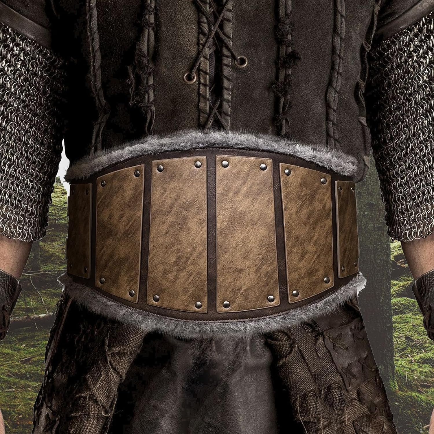 Men Leather Corset Belt Steampunk Waist Girdle for Pants Weddings Cosplay