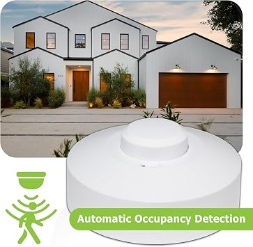 Lowenergie Microwave Sensor Switch, 1200W Adjustable – Occupancy Detection, Time Delay, Motion Sensor, Ceiling or Wall Mount, Automatic Lighting Control, Energy Saving, DIY & Commercial Use