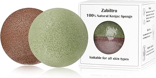 Vista 12 de Esponjas faciales naturales de Konjac - Semicírculos - para una limpieza suave de la cara y exfoliación ecológica - Cuidado de la piel - Limpieza