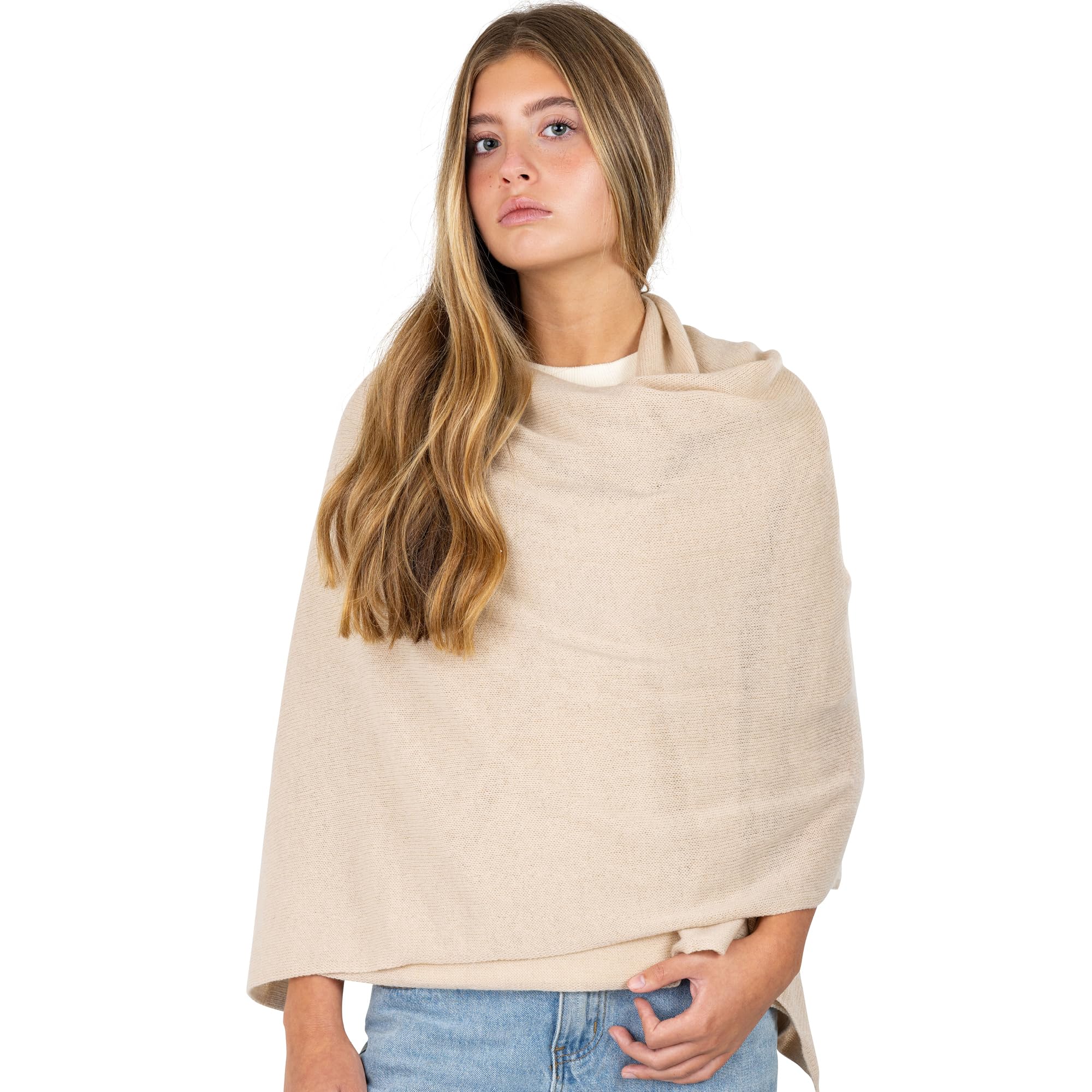 Photo 1 of Velanio Cashmere Luxury Knitted Wrap Travel Shawl Scarf, Pashmina Stole, All-Season Scarf for Women Cashmere Wool Blend