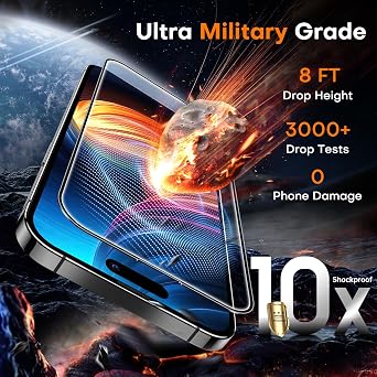 TOCOL iPhone 16 Plus/iPhone 15 Plus Tempered Glass Full Screen Auto Installation 9H Hardness Shockproof Scratch-Resistant Anti-Fingerprint Anti-Bubble Film Compatible with Case Pack of 2