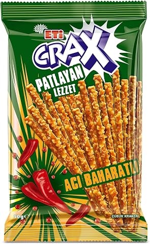 Eti Crax Patlayan Lezzet Acı Baharatlı Çubuk Kraker 50 g x 20 Adet