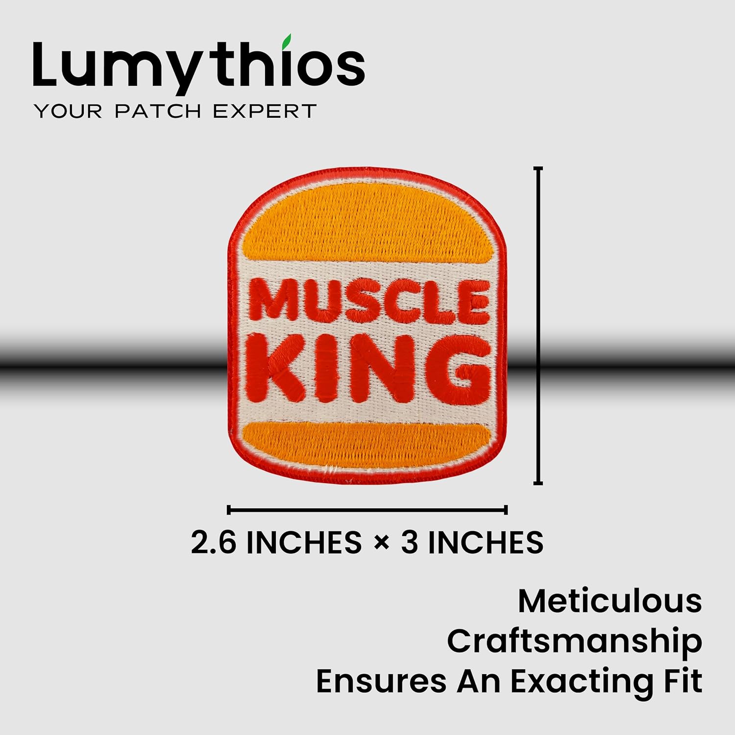 Muscle King Embroidered Morale Patch, Funny Patch, Military Tactical Patch, Hook and Loop Fastener for Backpack, Military Army Gear, Hat, Vest and Dog Harness image 3