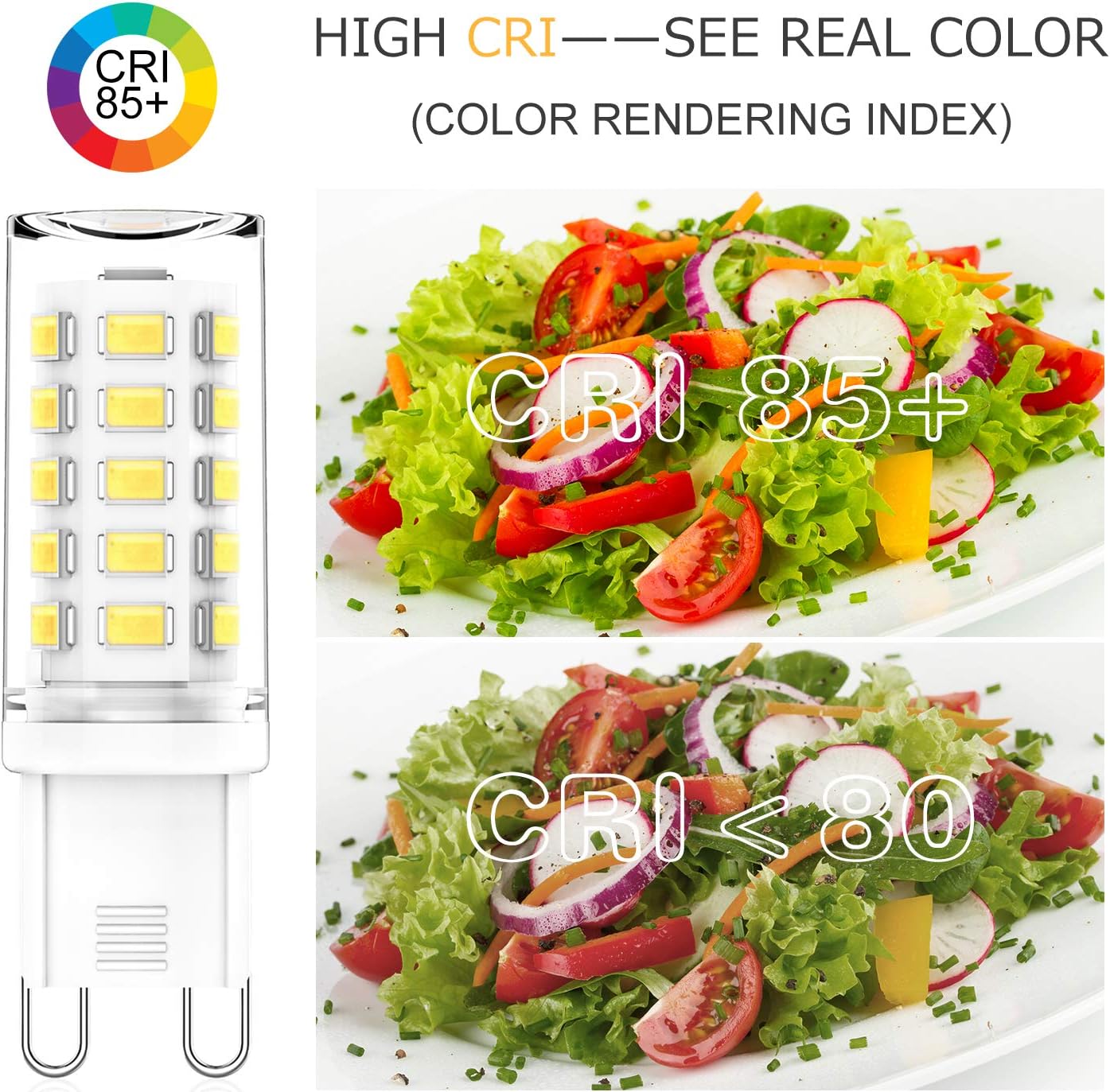 Lіmіtеd Dіѕсоunt G9 LED Light Bulb 4W, 40 Watt G9 Halogen Equivalent, 6000K Daylight White, G9 Bi Pin Base Bulbs for Chandeliers, 360° Beam Angle, 120V, 370LM, CRI>85, No-Flicker, 6 Pack by Yomis Bеѕt Sеllеr G9 LED Light Bulb 4W, 40 Watt G9 Halogen Equivalent, 6000K Daylight White, G9 Bi Pin Base Bulbs for Chandeliers, 360° Beam Angle, 120V, 370LM, CRI>85, No-Flicker, 6 Pack by Yomis