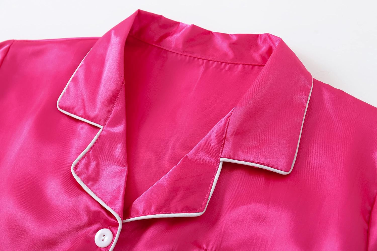 Vopmocld Big Kids Unisex Pjs Set Girls Boys Silk Pajama Sets Satin Clasic Sleepwear Summer 2 Pieces Button Down Nighty - Image 3