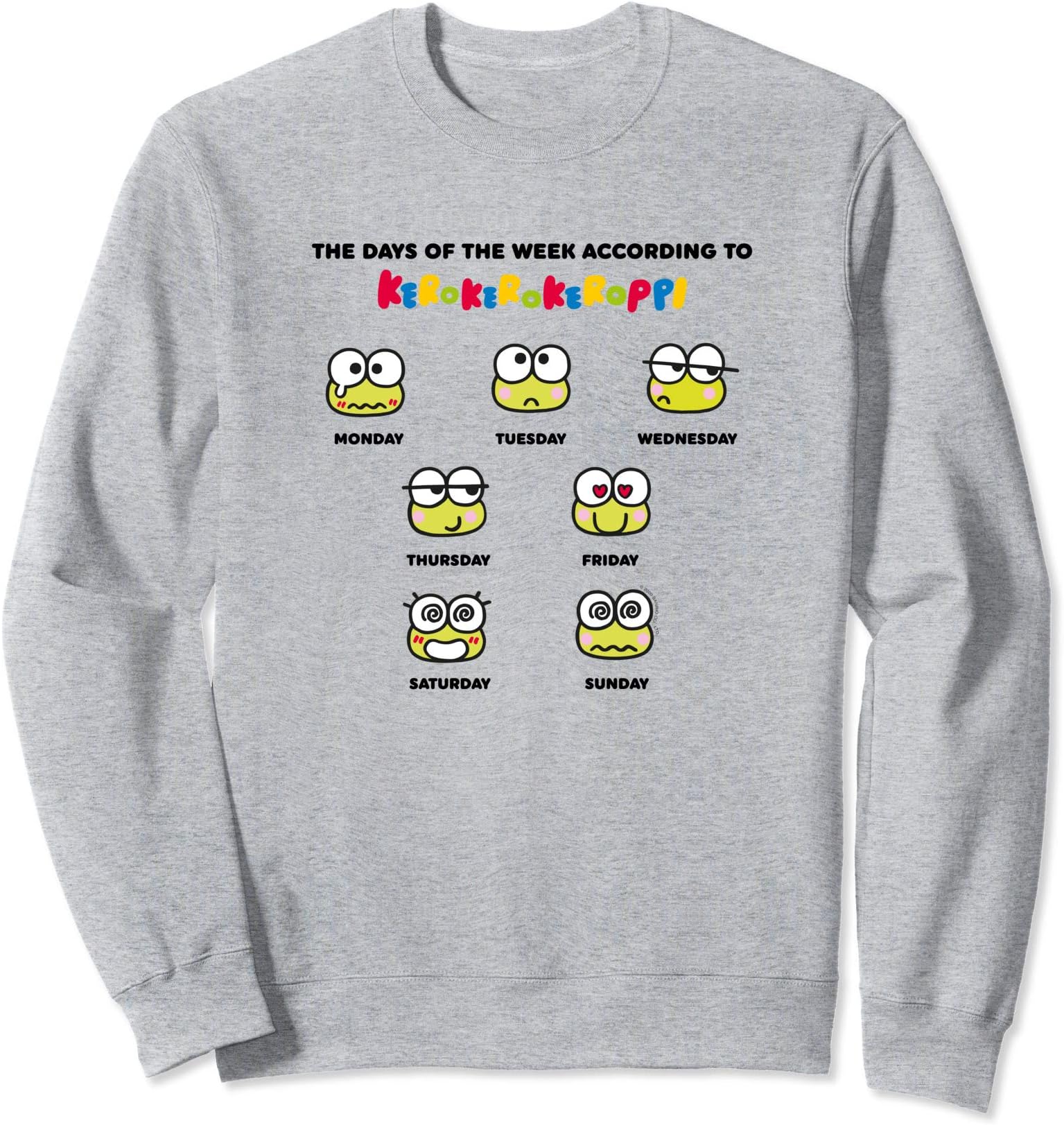 Keroppi Days of the Week Mood Sanrio Cute Japan Meme Sweatshirt