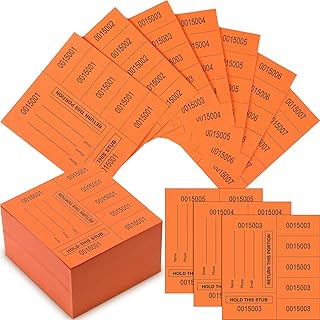 Kosiz 300 Sheets Raffle Tickets Sheets Hold This Stub Chinese Auction Basket Raffle Tickets for Silent Events Fundraiser(5 Bid,Orange)
