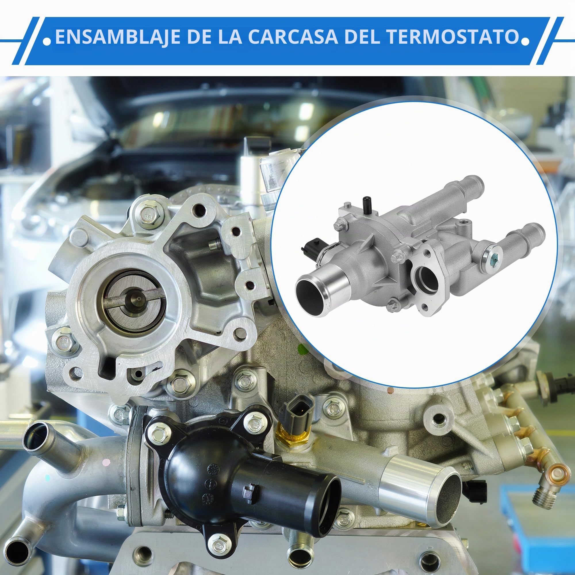 Ensamblaje De Carcasa Termostato Para Chevrolet Cruze 11-16 1Pc | Para Chevrolet Sonic 2012-2018 Y Trax 2012-2017, Aleación De Aluminio, Tono Plateado, Oe 25192228, Motor 1.8L L4
