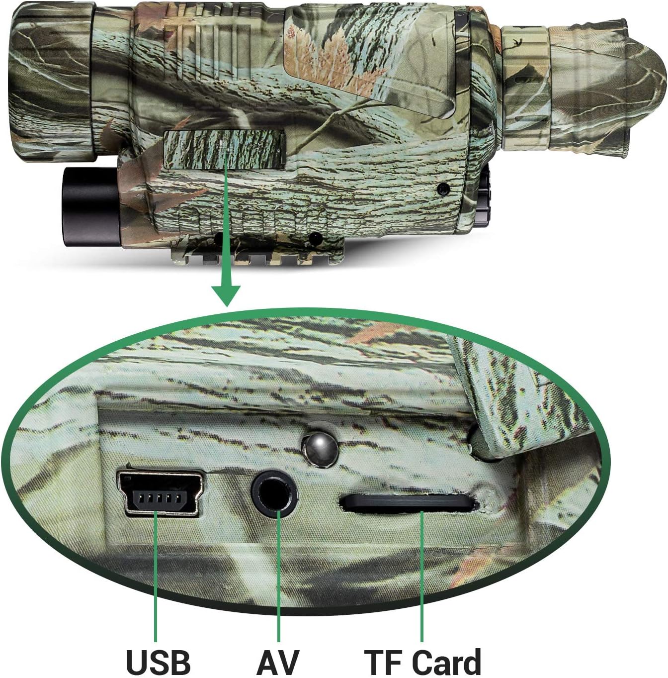Get Special Price 32G Night Vision Monocular,Rechargeable 5-8X40 Digital Telescope for Adult Photo/Video Recording Playback Outdoor Hunting Security Surveillance (Camouflage)