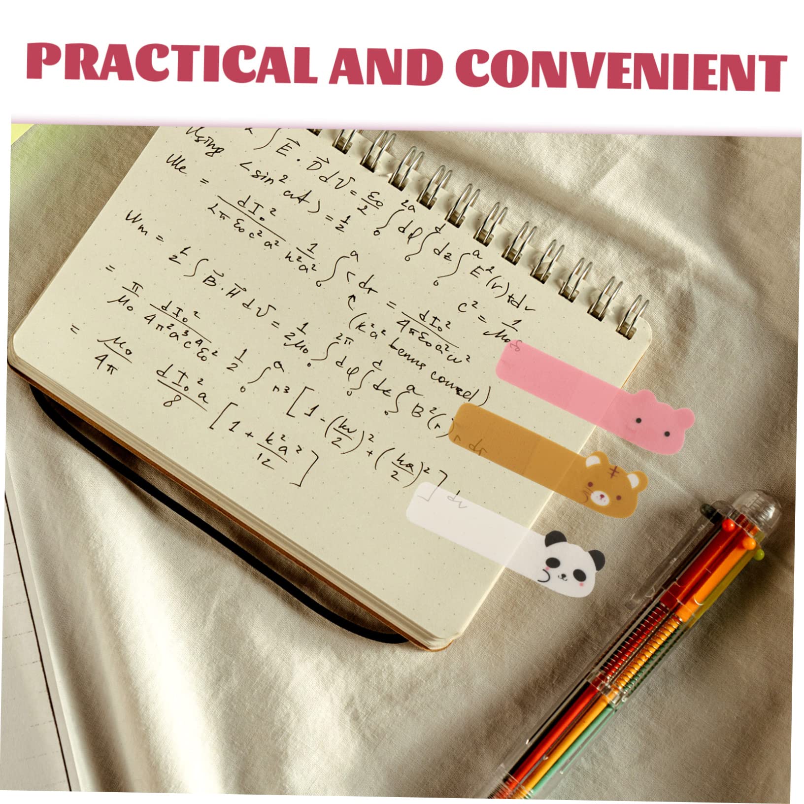 NUOBESTY 5 Juegos De Marcadores De Página Autoadhesivos De Papelería Marcadores De Página Kawaii Suministros Para Anotaciones De Libros 6 Paquetes X 5