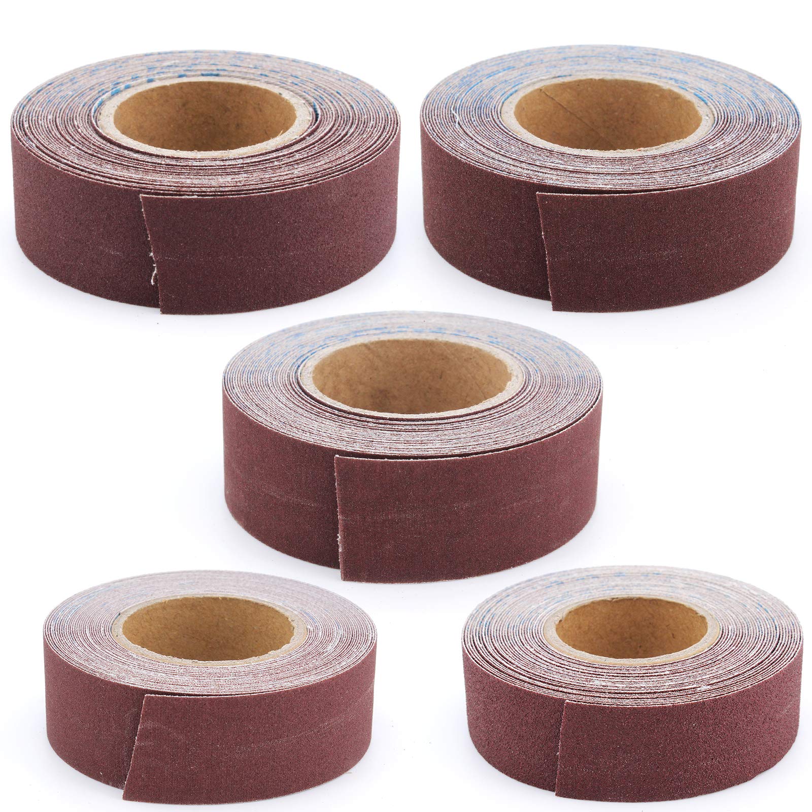 6 metri 150 Grana 240 Grana 320 Grana 400 Grana 600 Grana Rotolo di carta Vetrata Abrasiva, 5 Rolls nastro abrasivo Drawable Emery panno carta vetrata